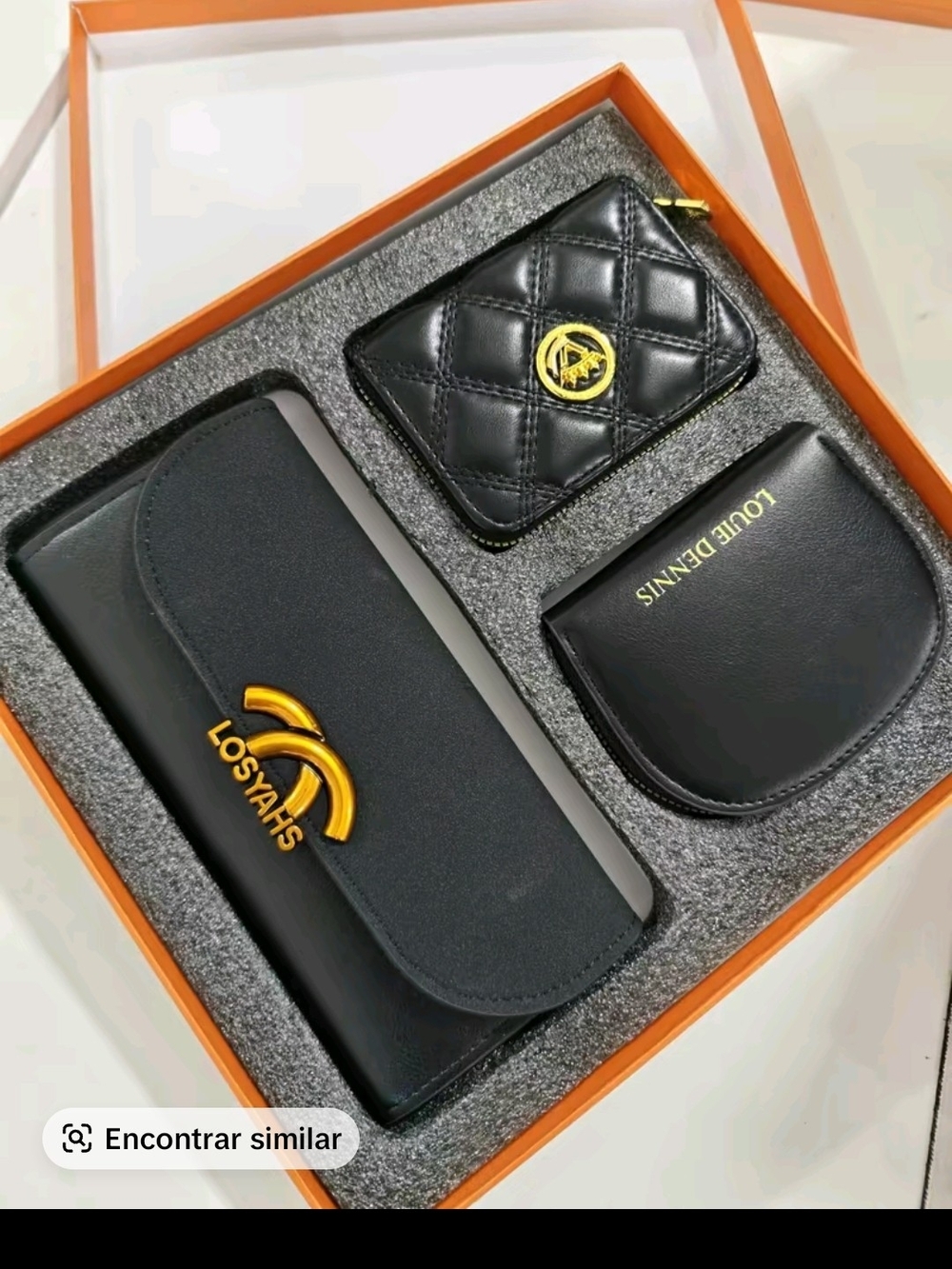 No Boundaries Black 3-Piece Wallet & Card Holder Set with Gold Accents